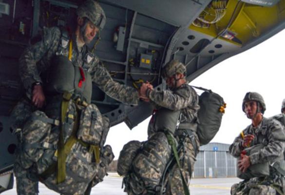 ROTC students preparing for one of their courses on an aircraft